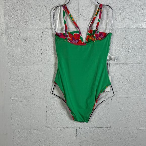 Sanctuary Womens Shirred-Front One-Piece, Multi pink Small $119 - Picture 13 of 15